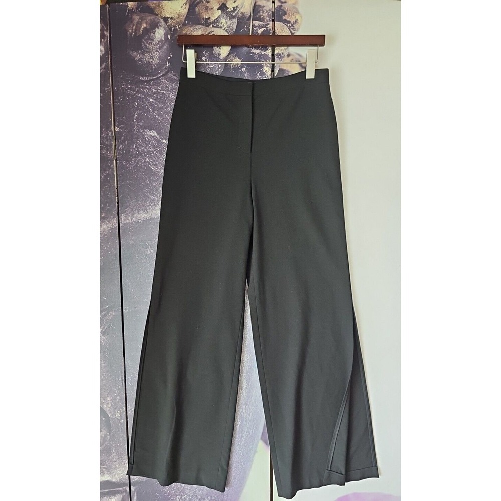 BCBG Maxazria Black Wide Leg High Waisted COOPER Pant Side Hem Slitβ Size 4